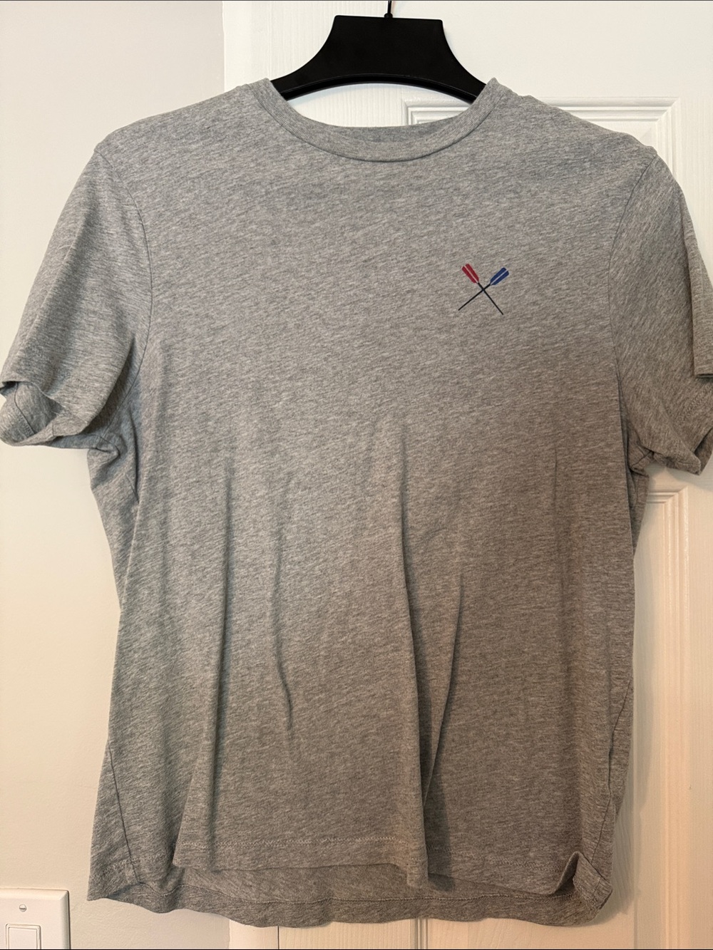 J. Crew Factory Grey Short-Sleeve Crewneck Tee with Crossed Oars